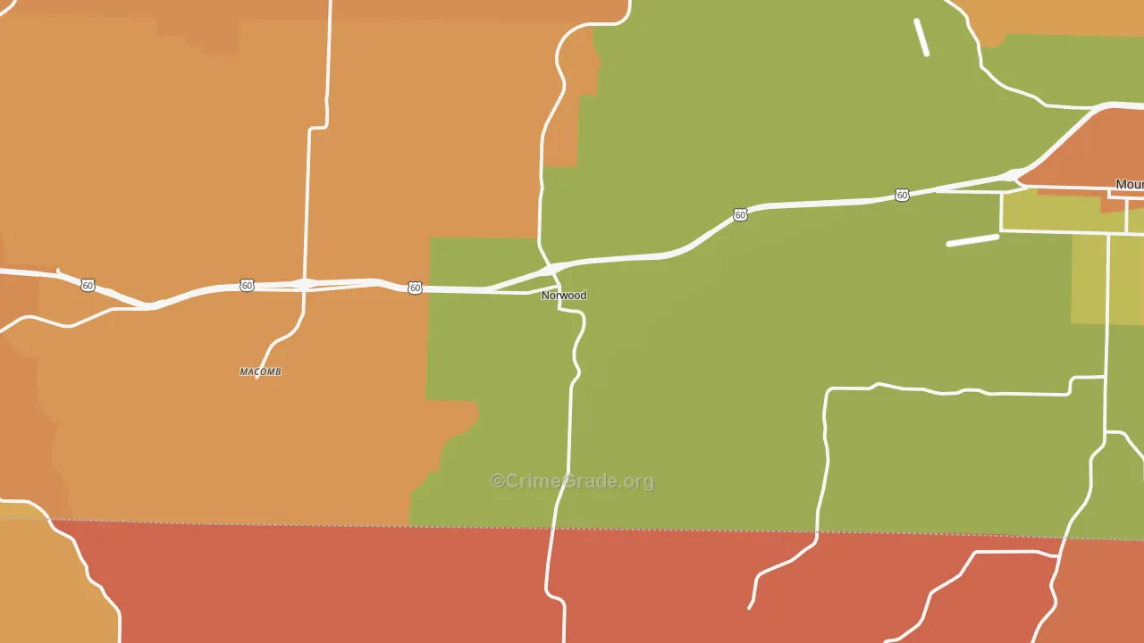 Norwood, MO Map of Murder Rates