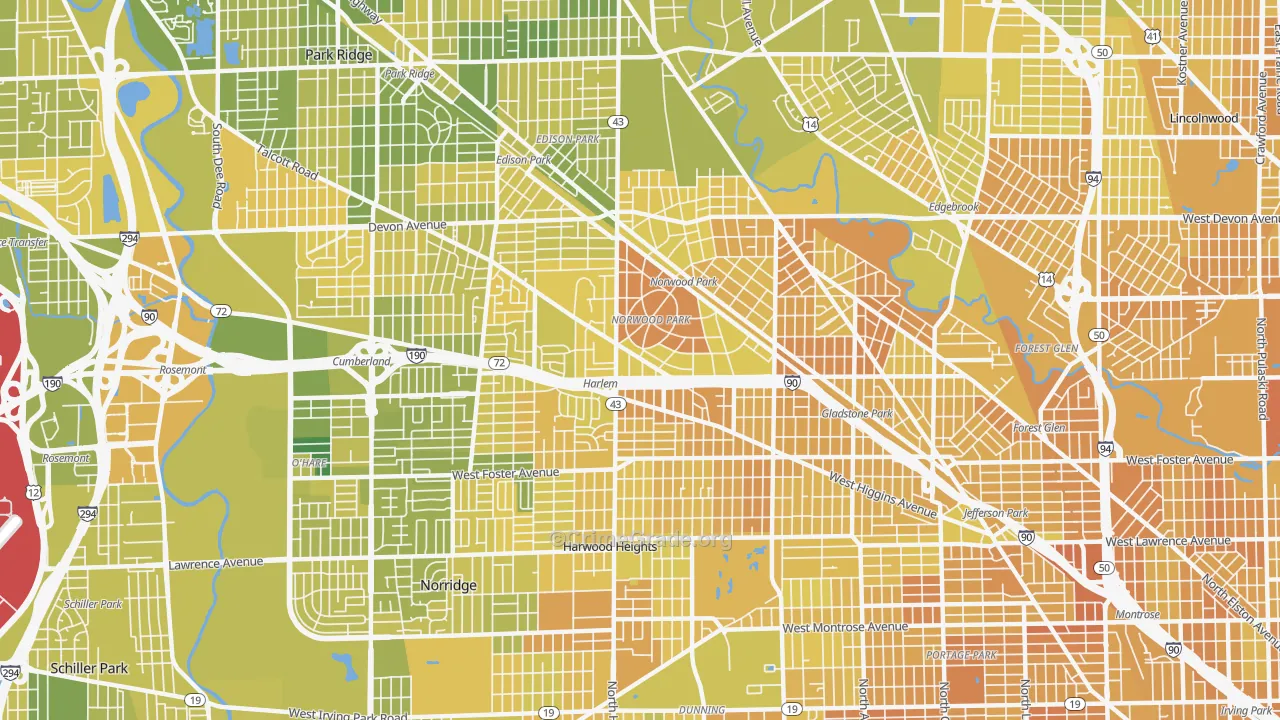 Norwood Park, Chicago, IL Map of Murder Rates