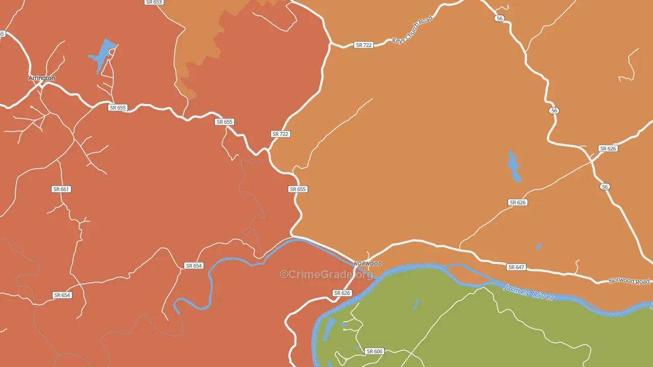 Norwood, VA Map of Murder Rates