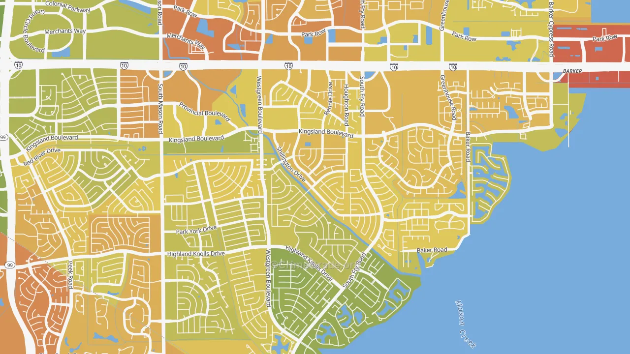 Nottingham, Katy, TX Map of Murder Rates