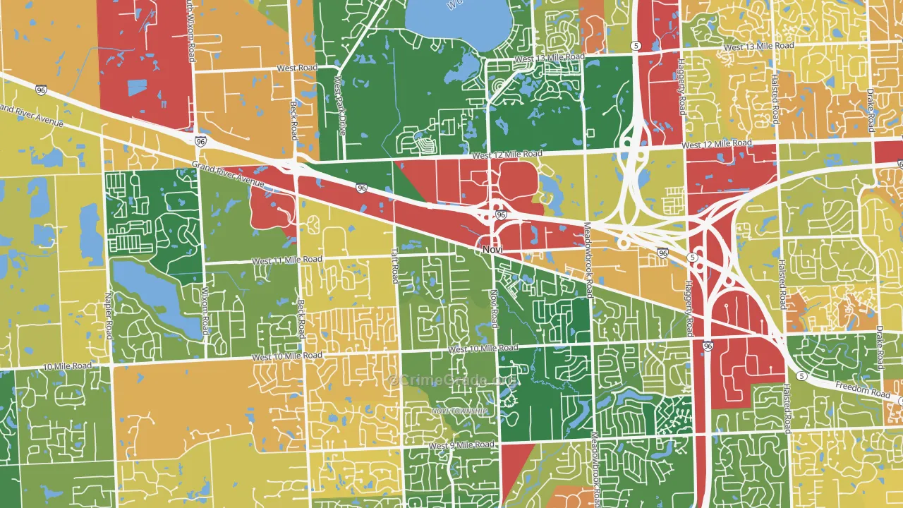Novi, MI Map of Murder Rates