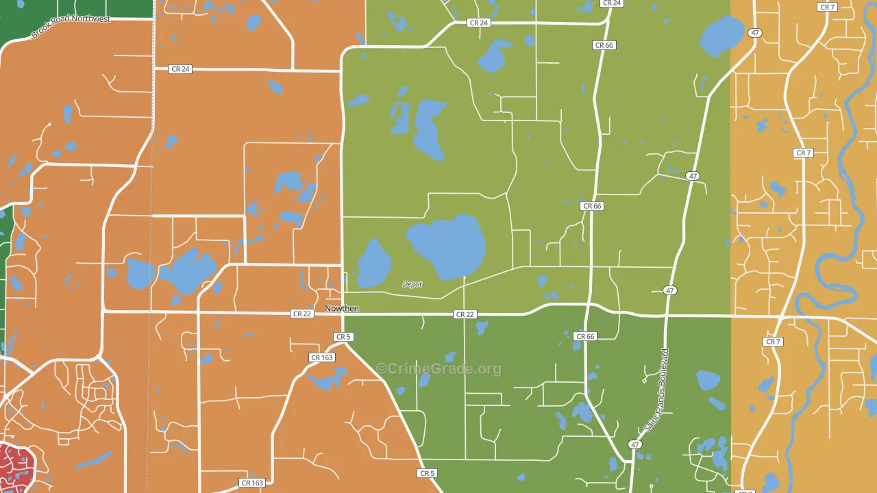 Nowthen, MN Map of Murder Rates