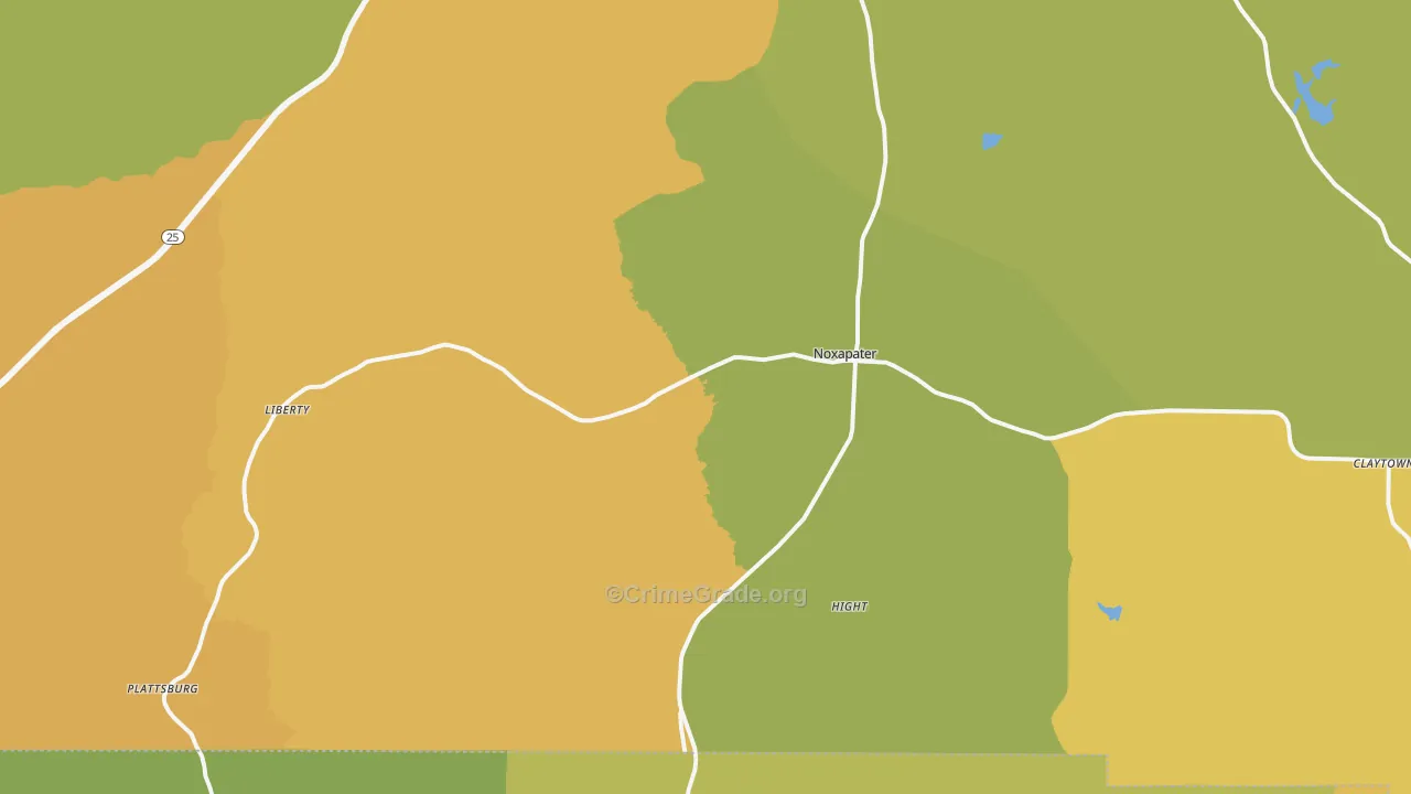 Noxapater, MS Map of Murder Rates