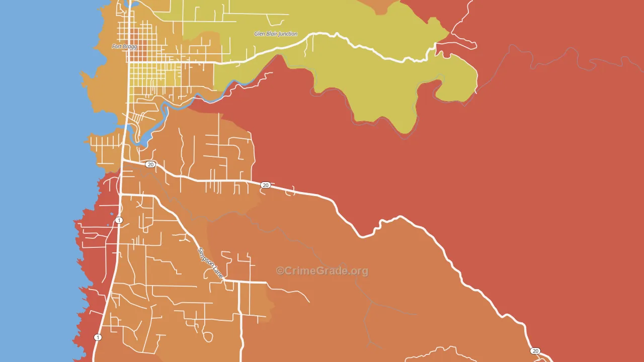 Noyo, CA Map of Murder Rates
