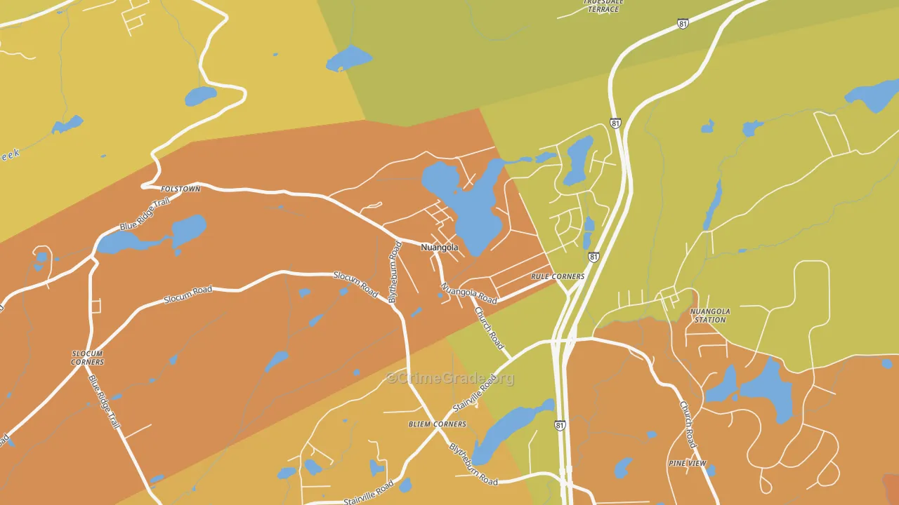 Nuangola, PA Map of Murder Rates