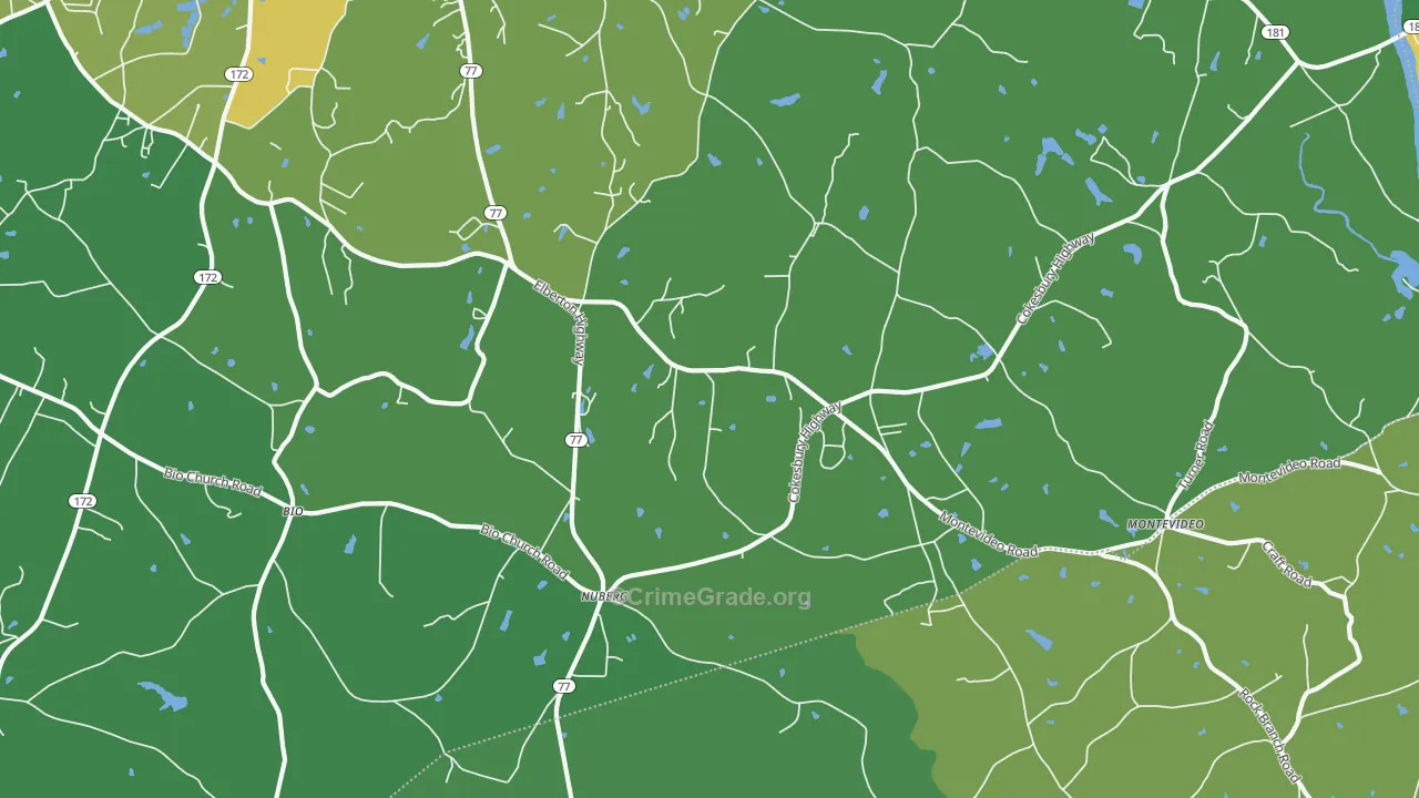 Nuberg, GA Map of Murder Rates