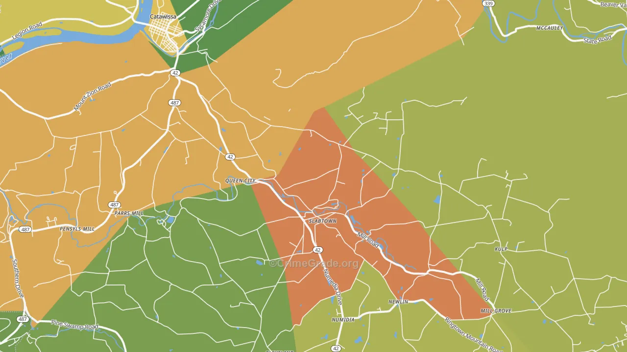 Numidia, PA Map of Murder Rates