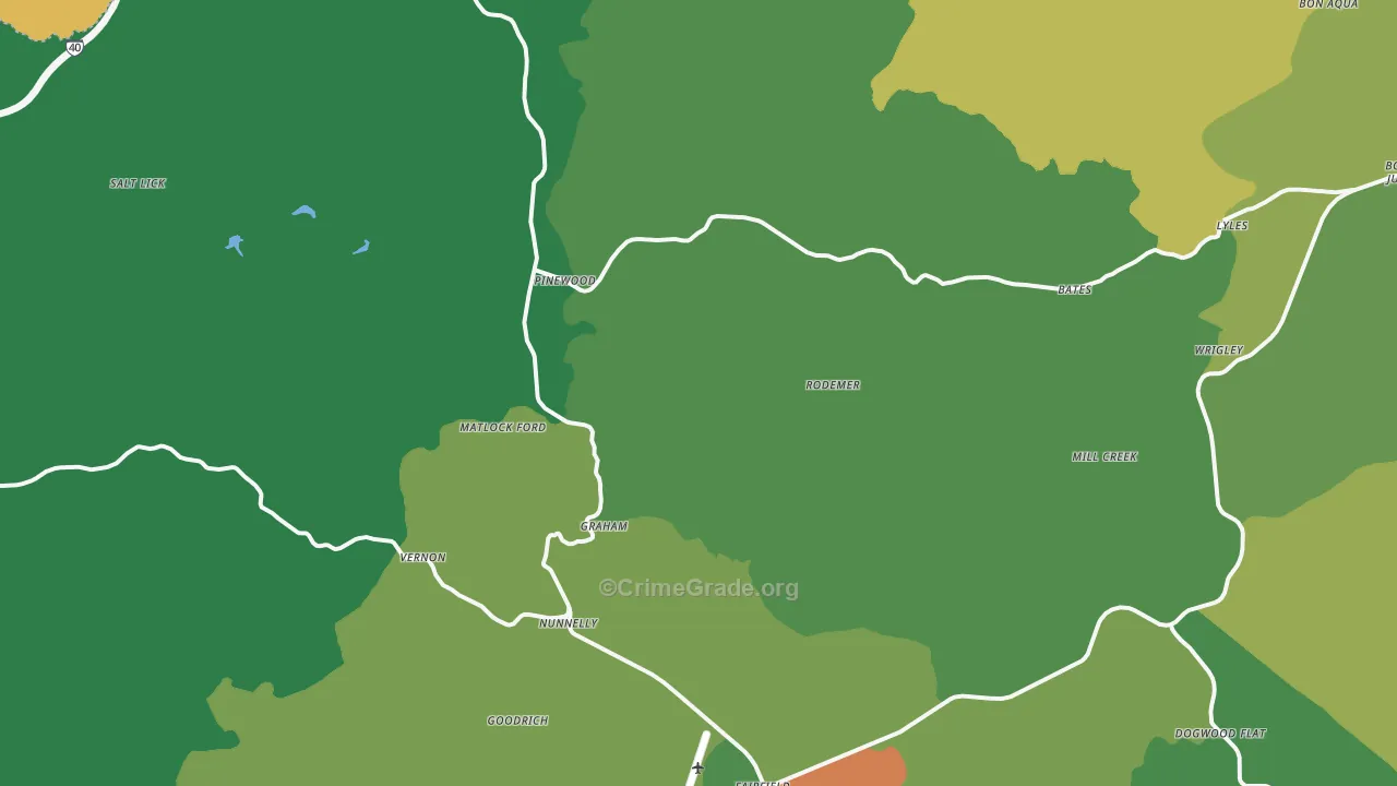 Nunnelly, TN Map of Murder Rates