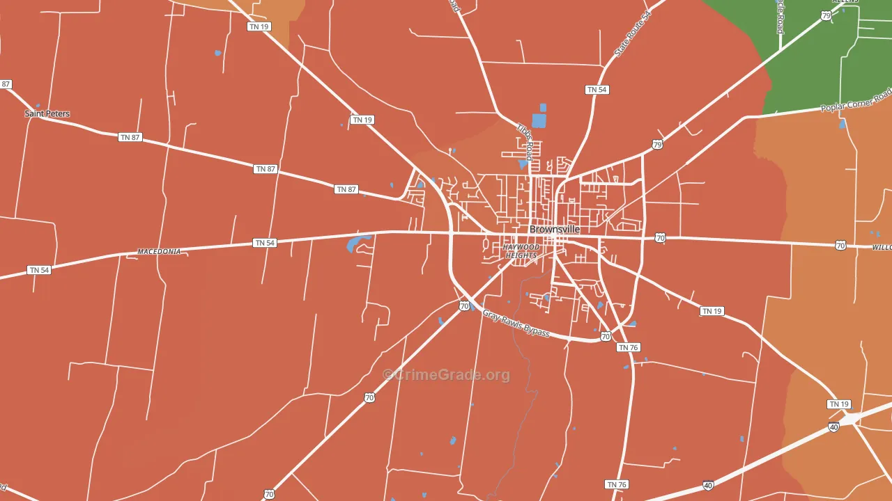 Nutbush, TN Map of Murder Rates
