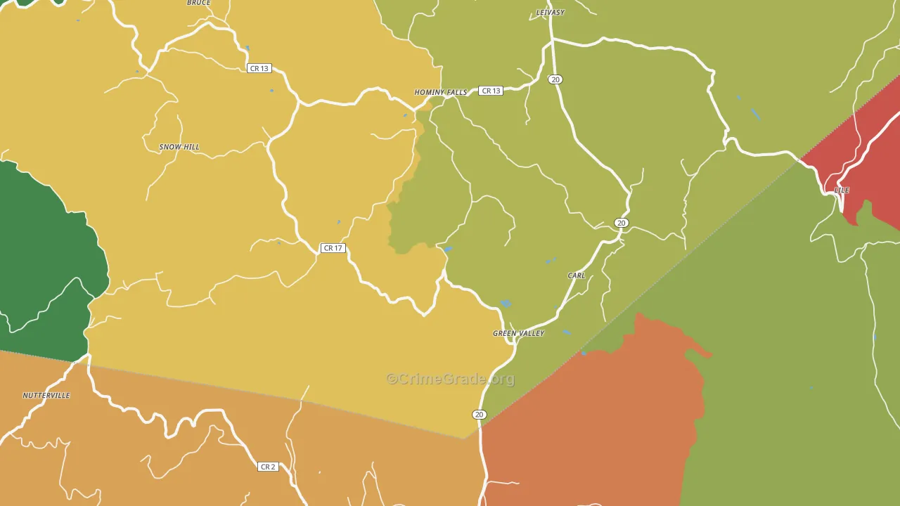 Nutterville, WV Map of Murder Rates