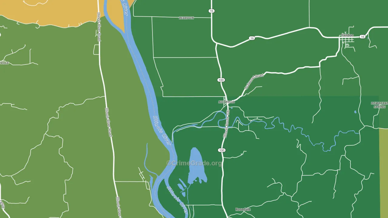 Nutwood, IL Map of Murder Rates