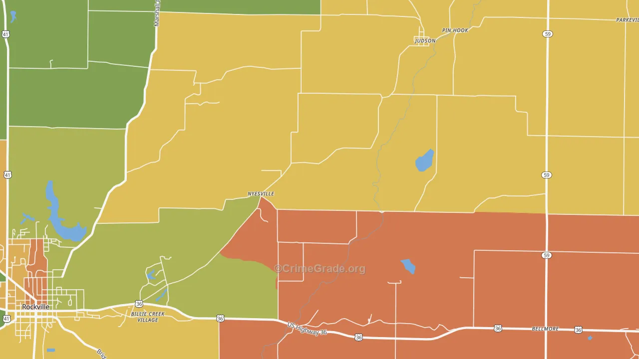 Nyesville, IN Map of Murder Rates