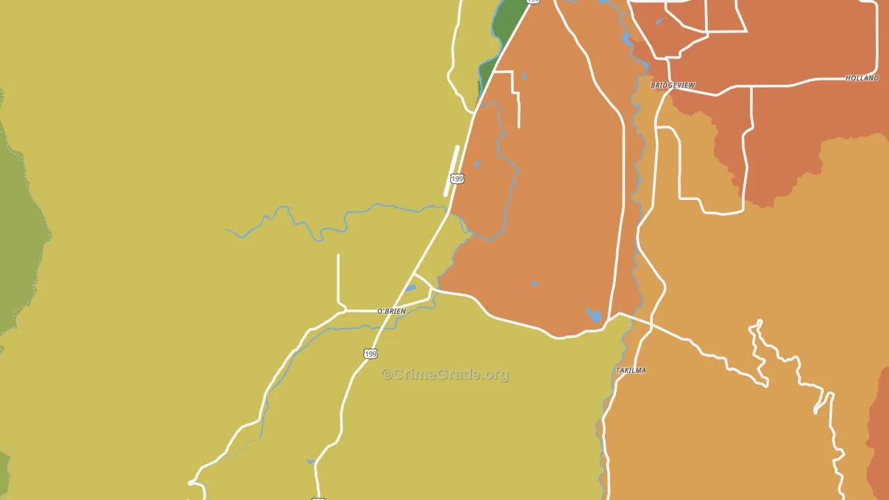 O'Brien, OR Map of Murder Rates