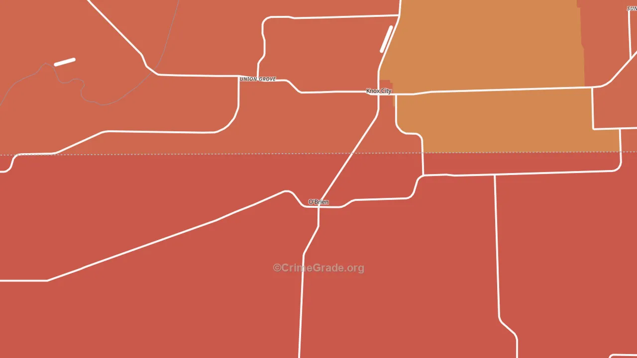 O'Brien, TX Map of Murder Rates