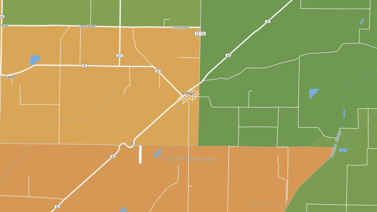 O'Kean, AR Map of Murder Rates