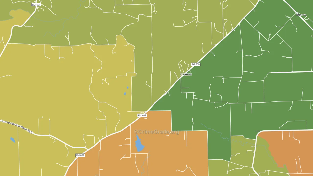 O'Quinn, TX Map of Murder Rates