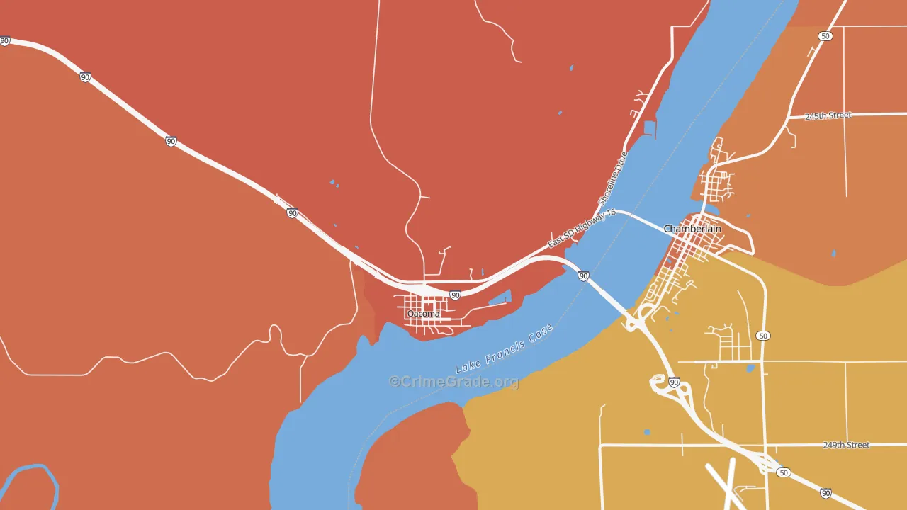 Oacoma, SD Map of Murder Rates