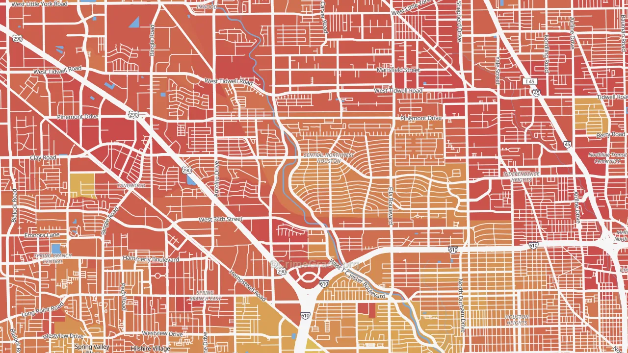 Oak Forest-Garden Oaks, Houston, TX Map of Murder Rates