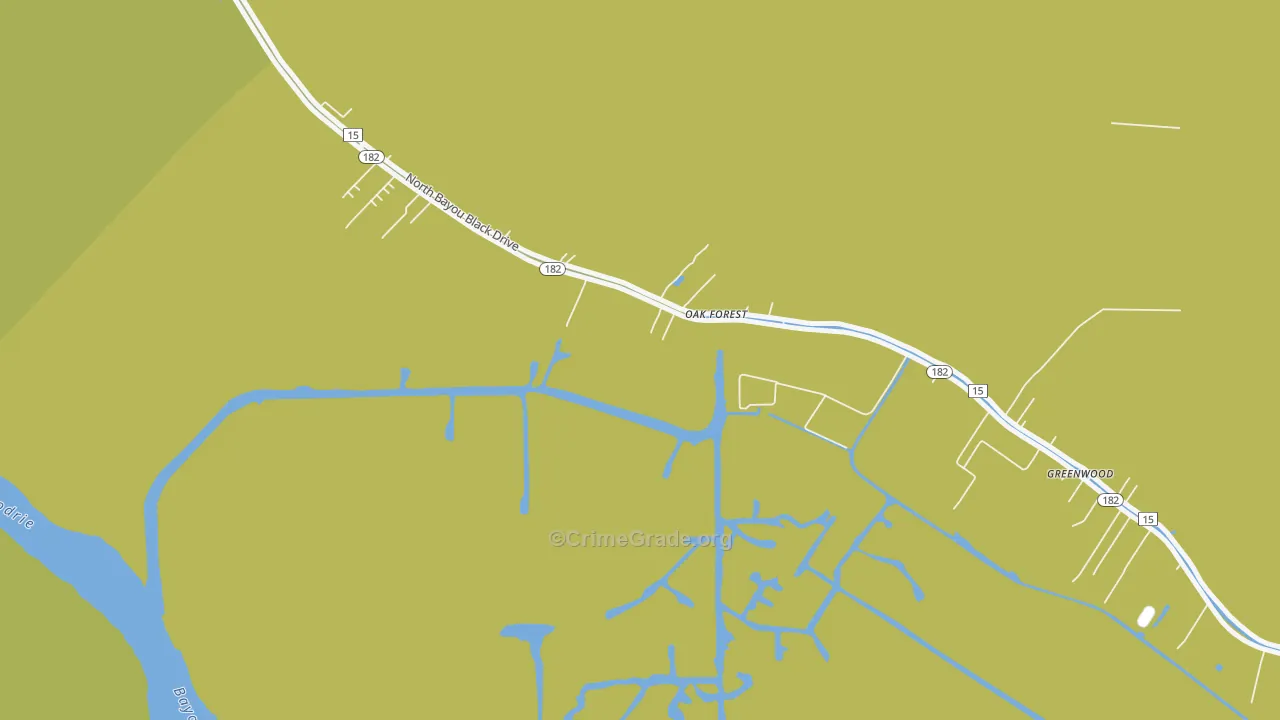 Oak Forest, LA Map of Murder Rates