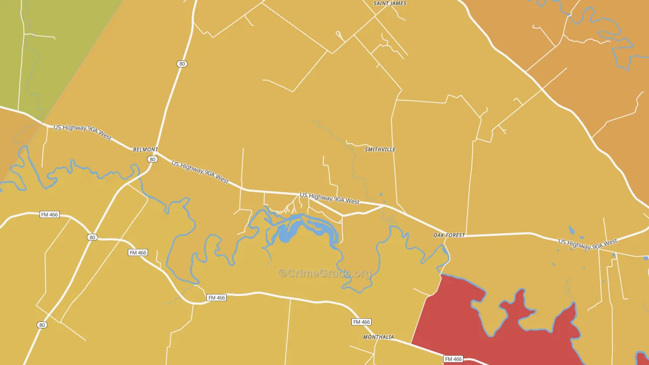 Oak Forest, TX Map of Murder Rates