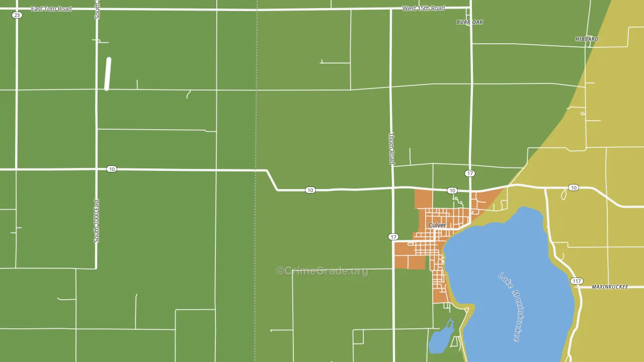 Oak Grove, IN Map of Murder Rates