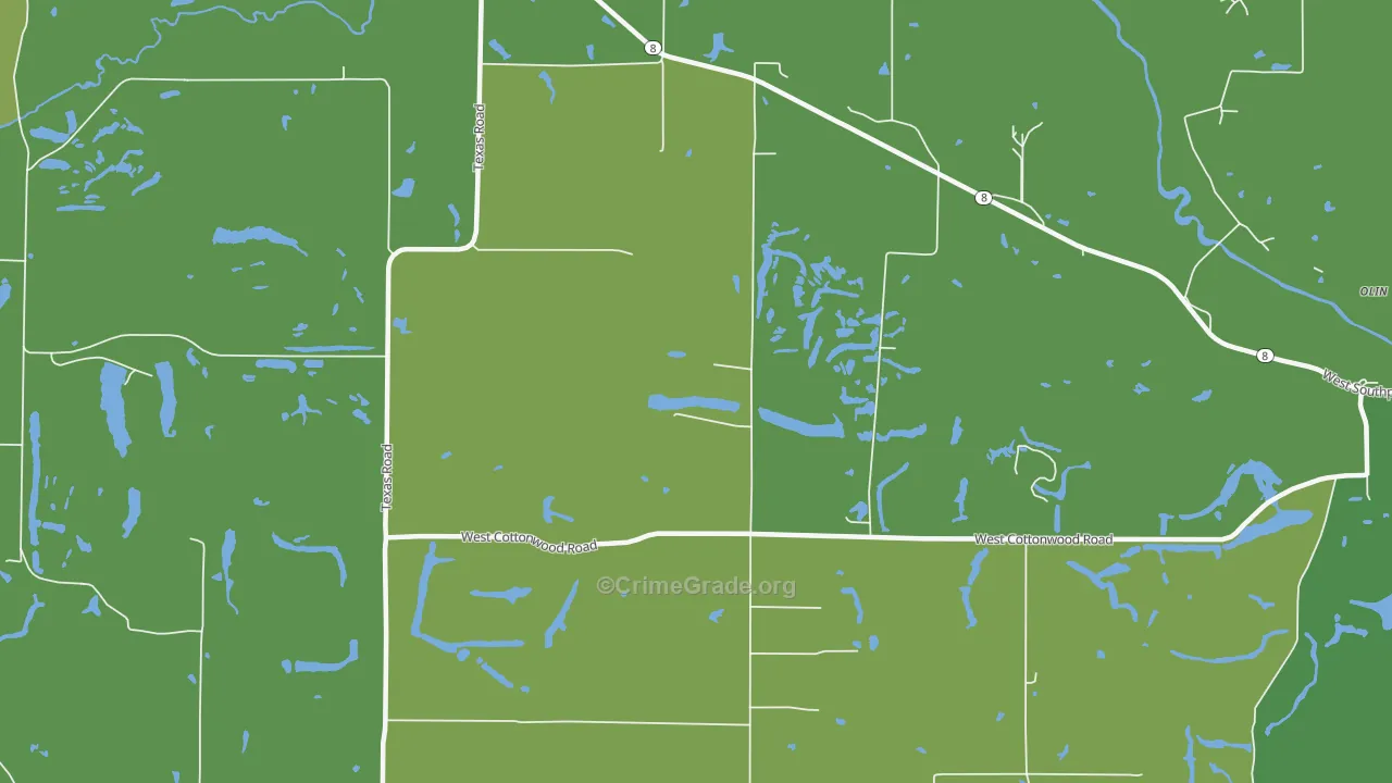 Oak Hill, IL Map of Murder Rates