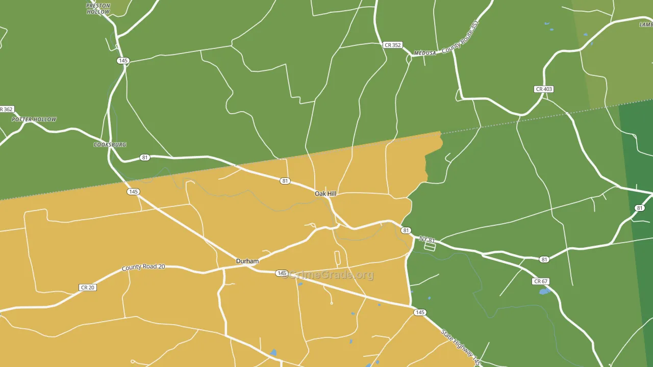 Oak Hill, NY Map of Murder Rates