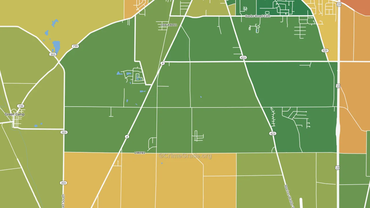 Oak Knoll, OH Map of Murder Rates