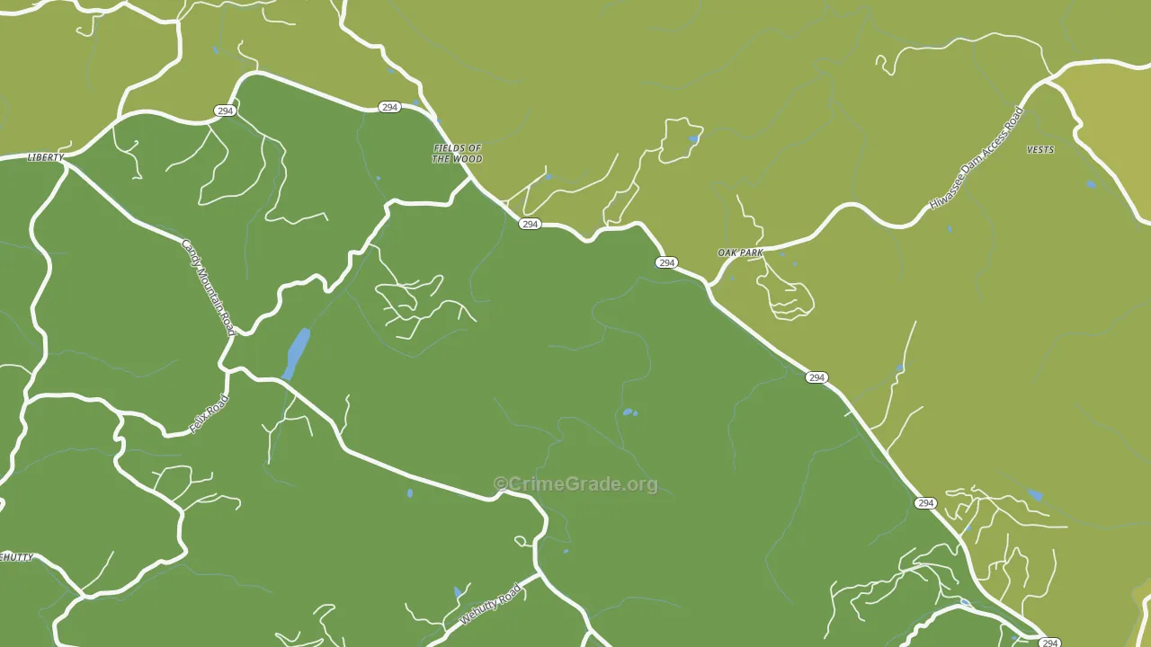 Oak Park, NC Map of Murder Rates