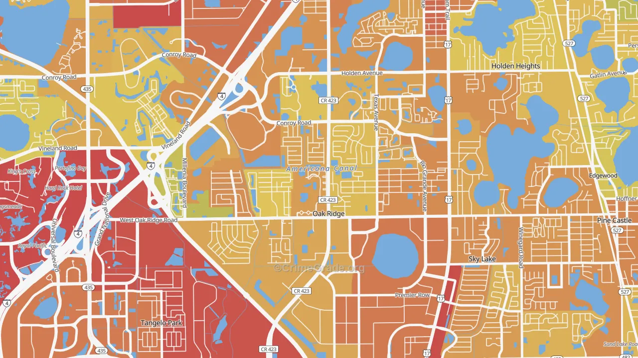 Oak Ridge, FL Map of Murder Rates