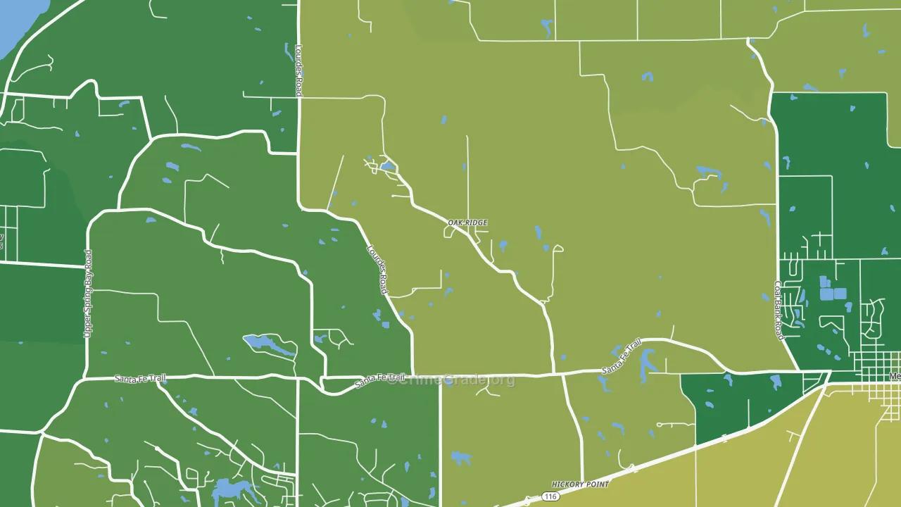 Oak Ridge, IL Map of Murder Rates