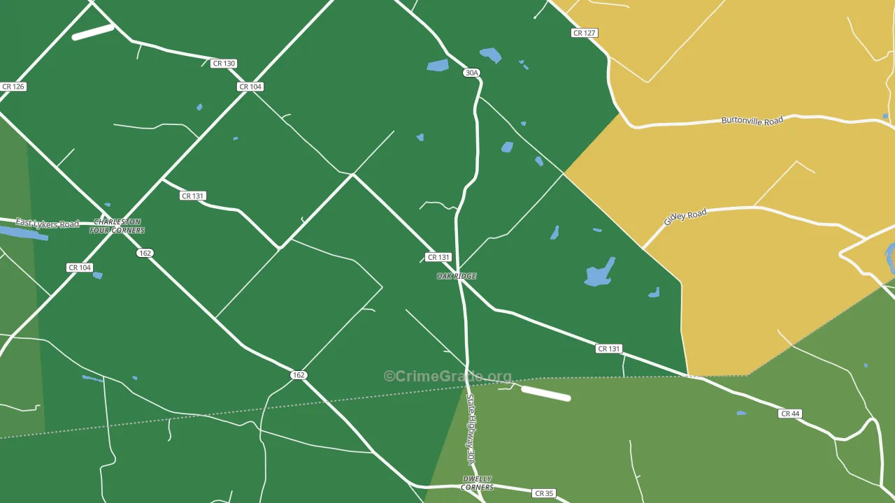 Oak Ridge, NY Map of Murder Rates