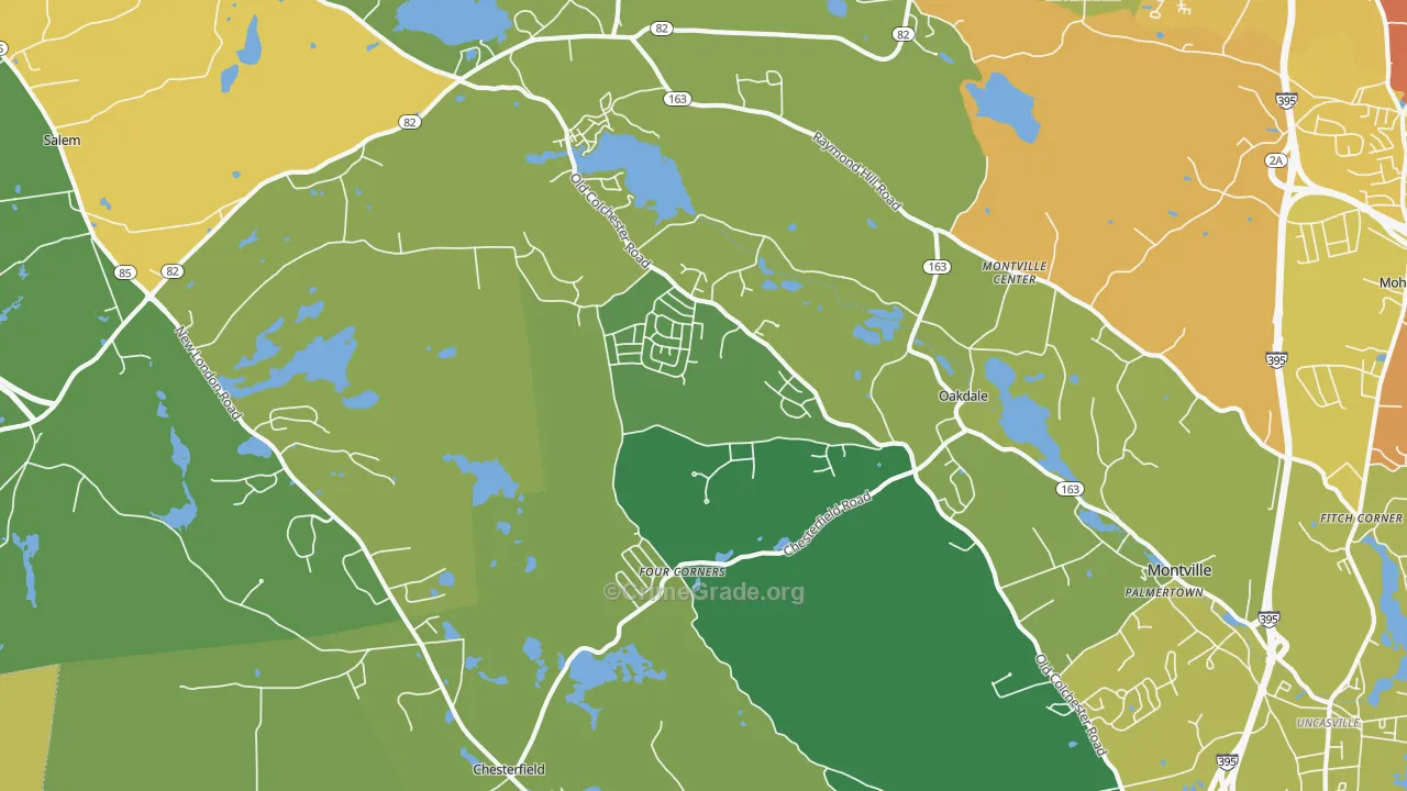 Oakdale, CT Map of Murder Rates