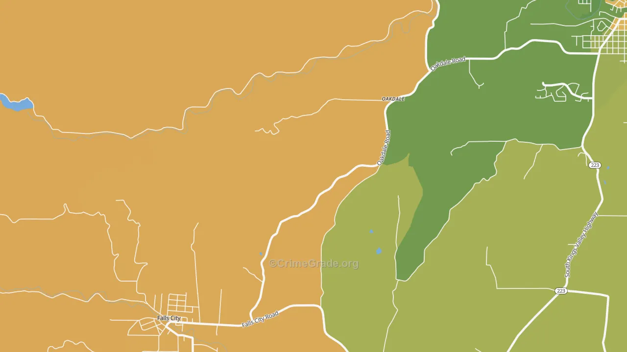 Oakdale, OR Map of Murder Rates