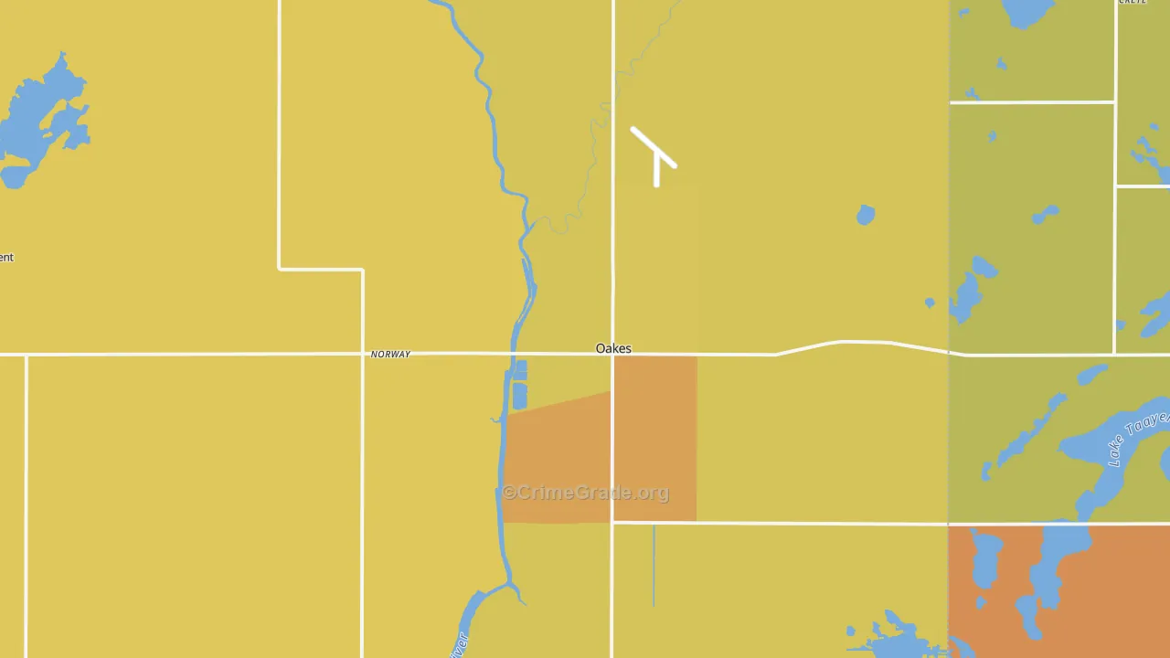 Oakes, ND Map of Murder Rates