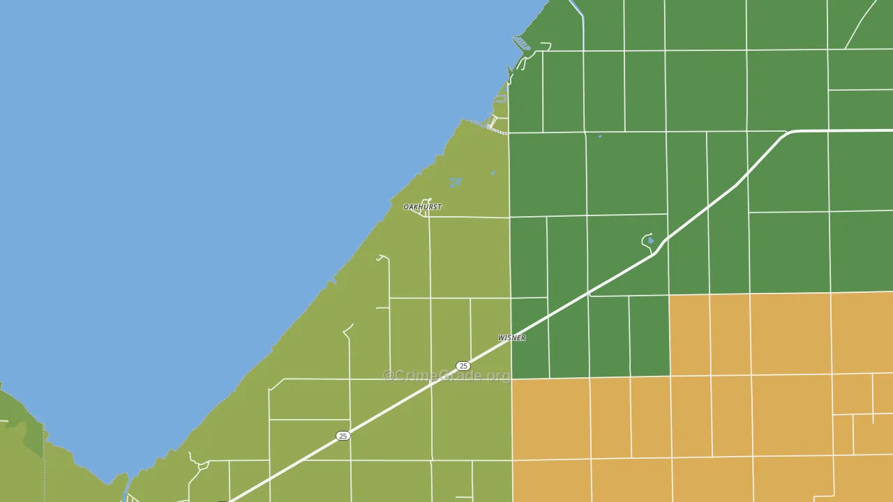 Oakhurst, MI Map of Murder Rates
