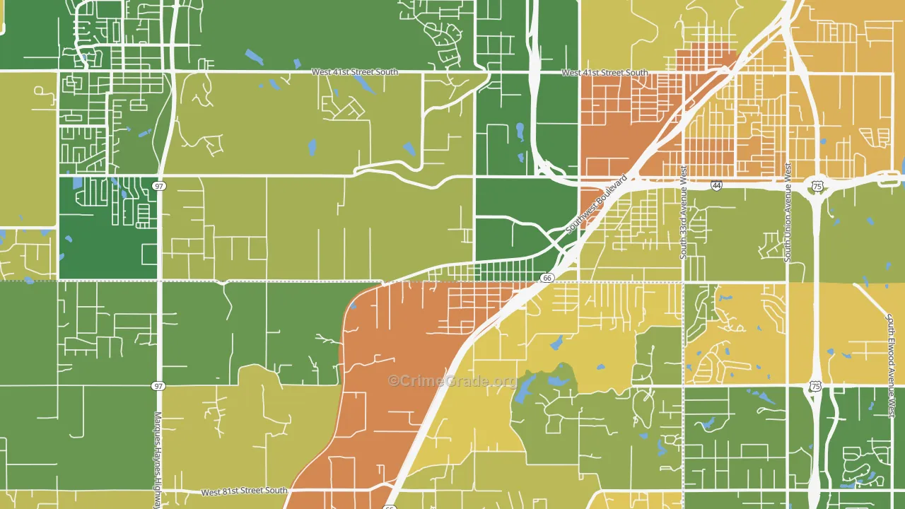 Oakhurst, OK Map of Murder Rates