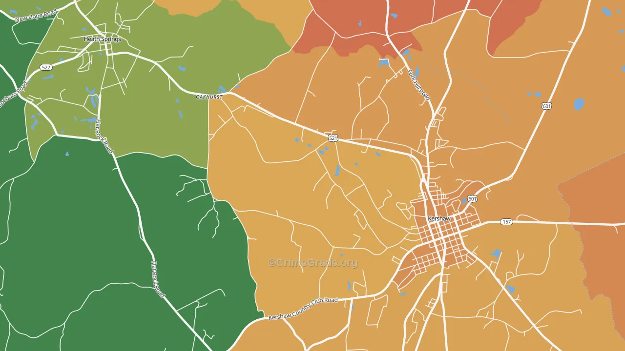Oakhurst, SC Map of Murder Rates