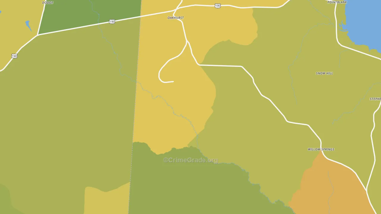 Oakhurst, TX Map of Murder Rates