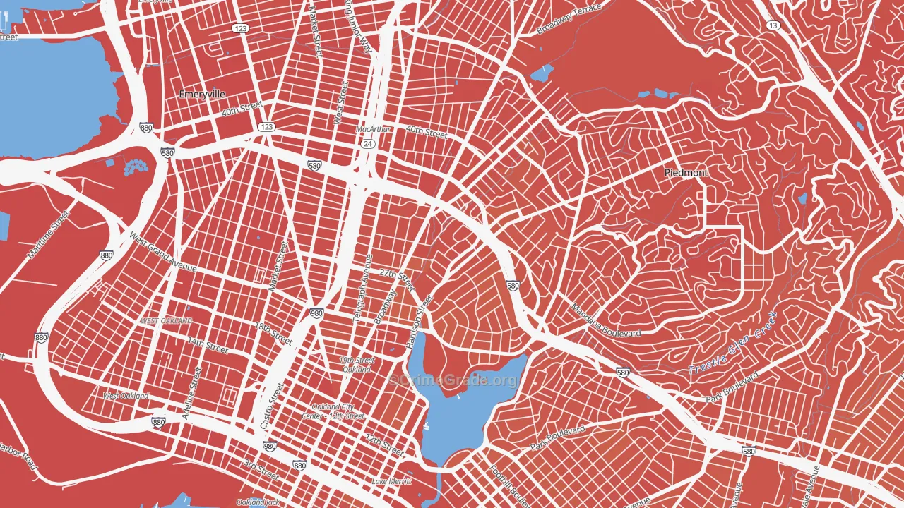 Oakland Ave-Harrison Street, Oakland, CA Map of Murder Rates