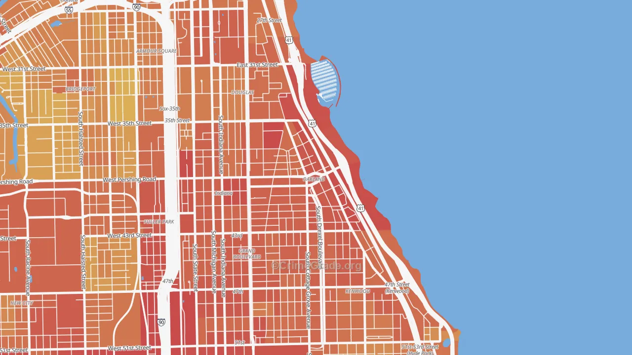 Oakland, Chicago, IL Map of Murder Rates