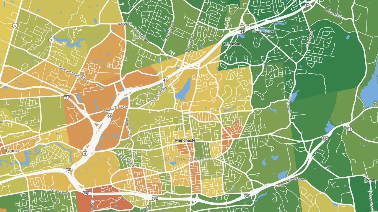 Oakland, CT Map of Murder Rates