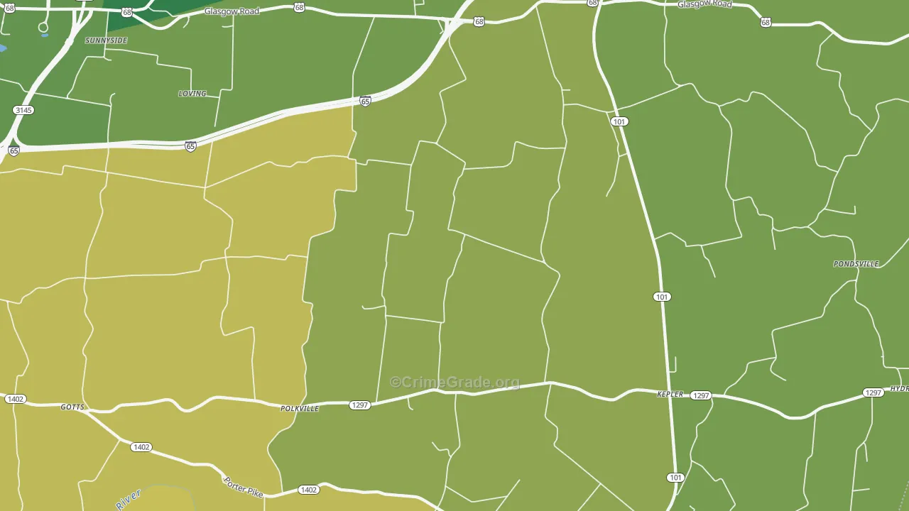 Oakland, KY Map of Murder Rates