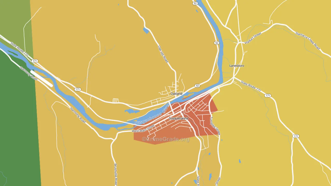 Oakland, PA Map of Murder Rates