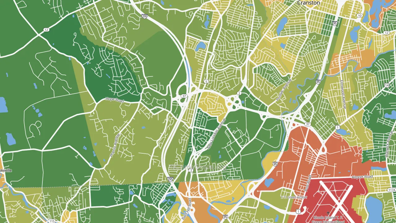 Oaklawn, Cranston, RI Map of Murder Rates