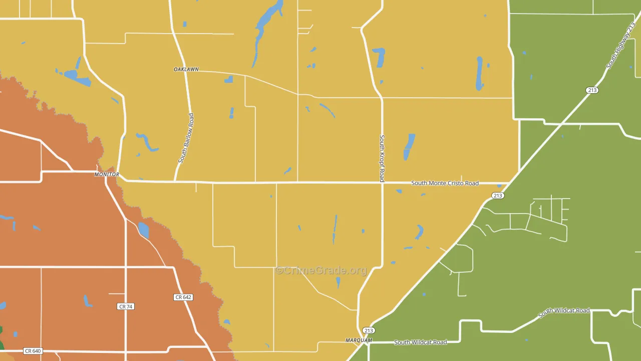 Oaklawn, OR Map of Murder Rates