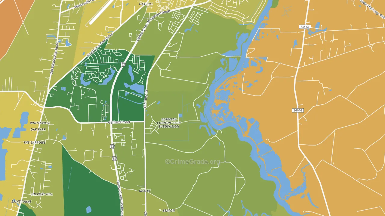 Oakley, SC Map of Murder Rates