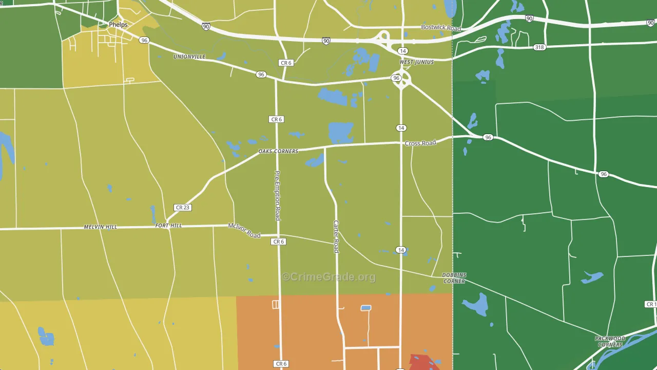 Oaks Corners, NY Map of Murder Rates