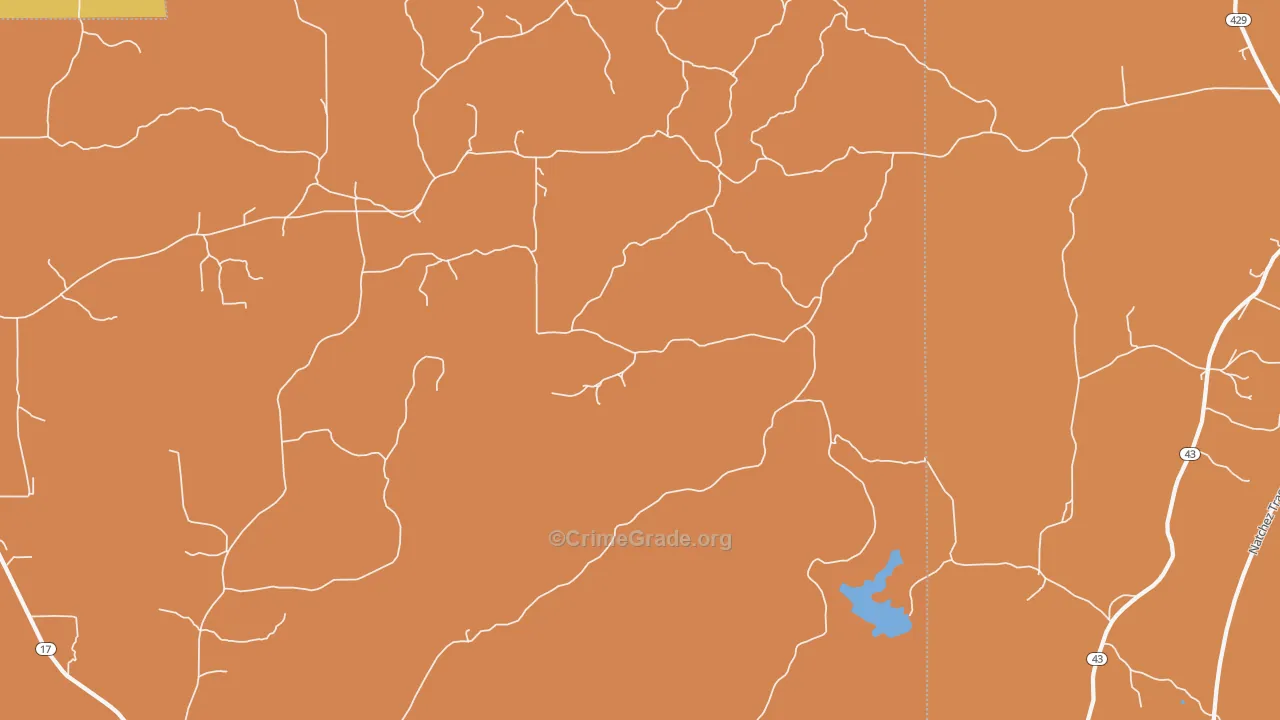 Oaks, MS Map of Murder Rates