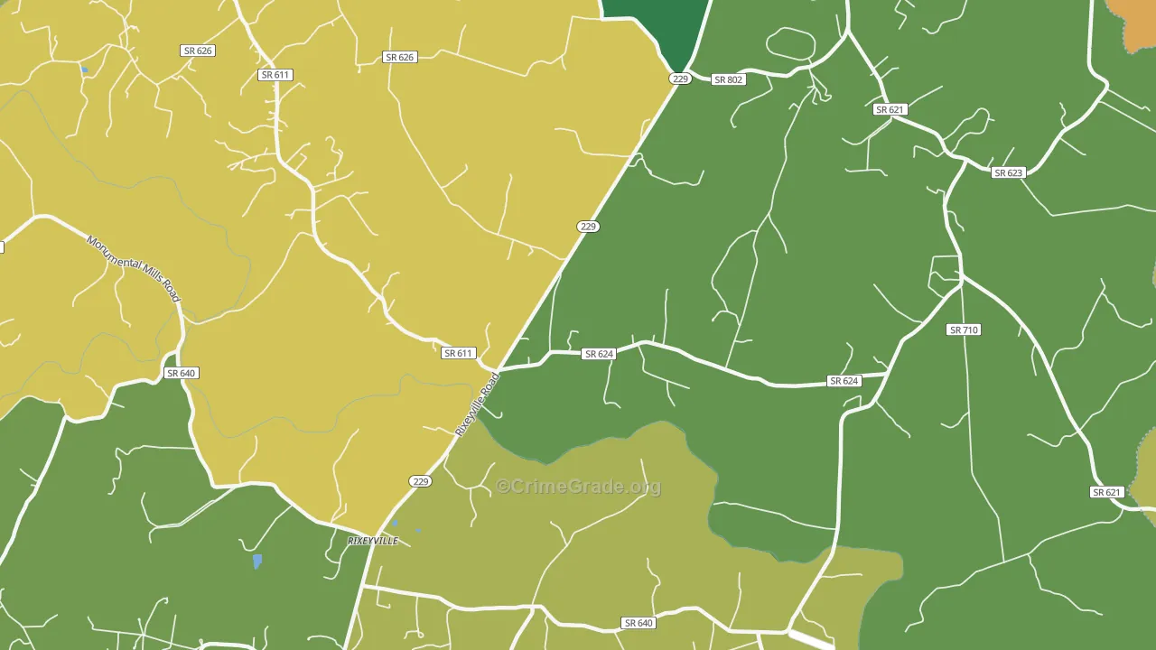 Oakshade, VA Map of Murder Rates